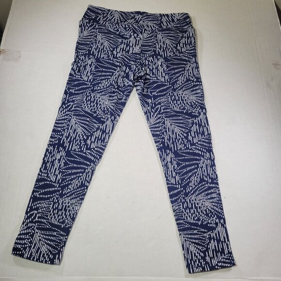 Cuddl Duds Women Blue & White Floral Patterned Stretch Leggings Size S - Picture 7 of 7